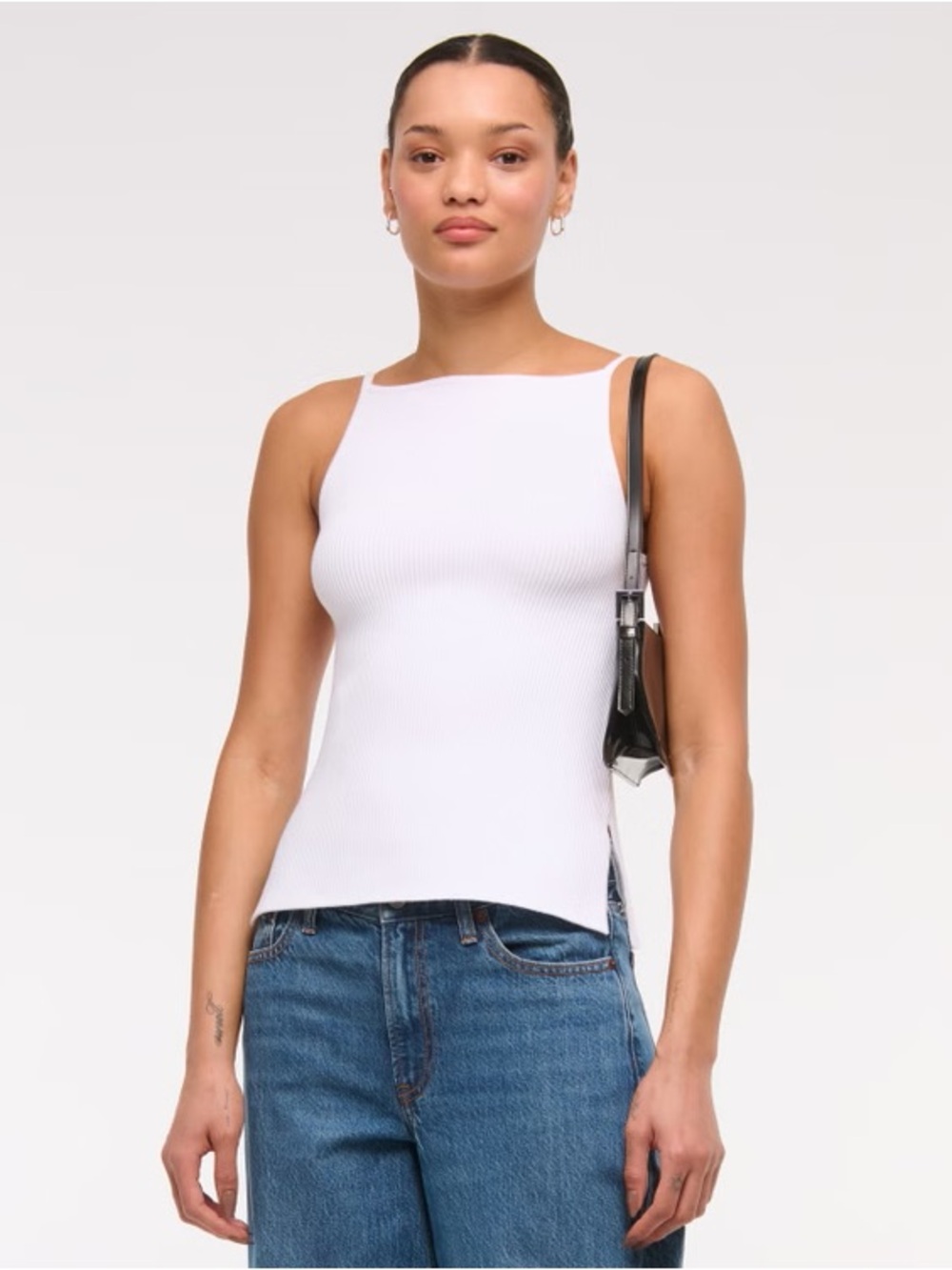 Abercrombie Women's
Ottoman Apron Tank white